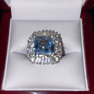 Blue vintage cocktail ring size 6.5